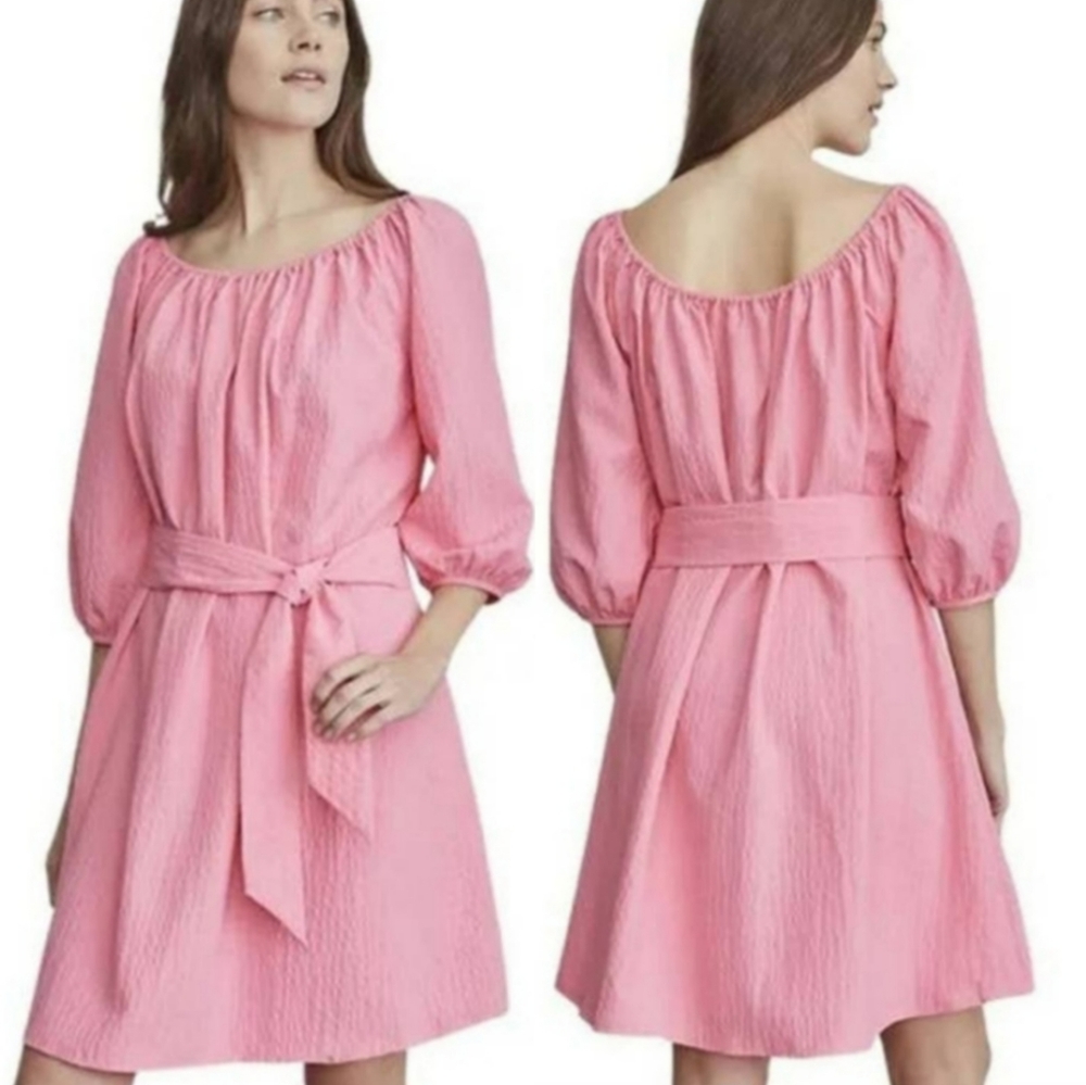 Elizabeth and James pink dress shift dress with belt Mini dress summer dress